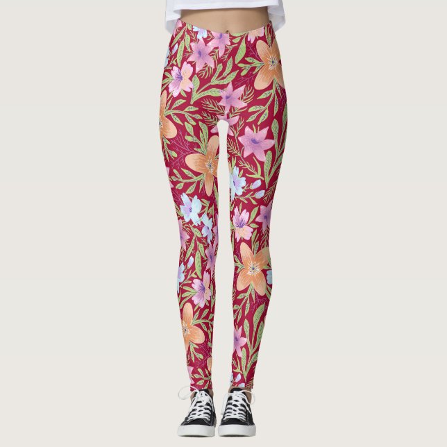 Legging Flores Coloridas (Frente)