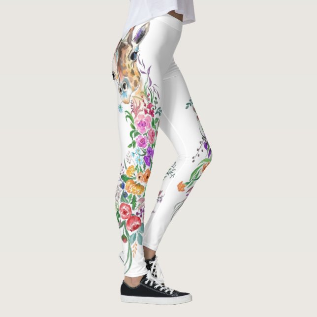 Legging Flores Coloridas Buquê Girafa - Moderna Desenho (Direita)