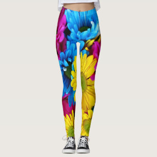 Legging Flores Coloridas, Visitas - Cor-de-rosa amarelo az
