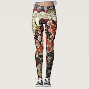 Legging Flores com crista do guindaste