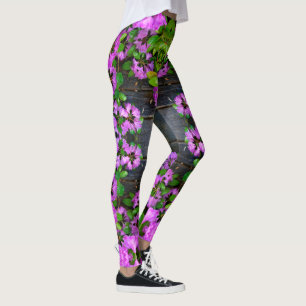 Legging Flores cor-de-rosa-Elegante azáleas rosa flores co