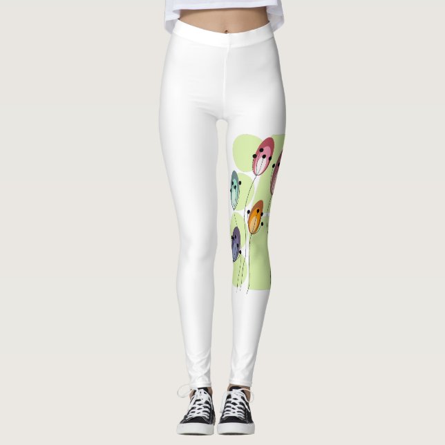 Legging Flores criativas de Abstrato (Frente)