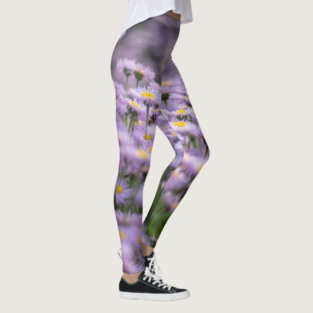 Legging Flores de Aster Roxo (Direita)