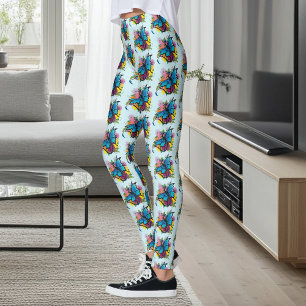Legging Flores De Borboletas Azuis De Dragão