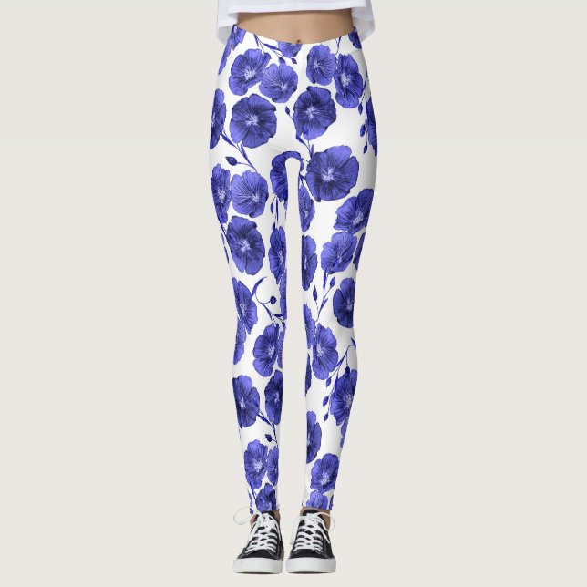 Legging Flores de Campo de Aquarela: Papel de Parede Botân (Frente)