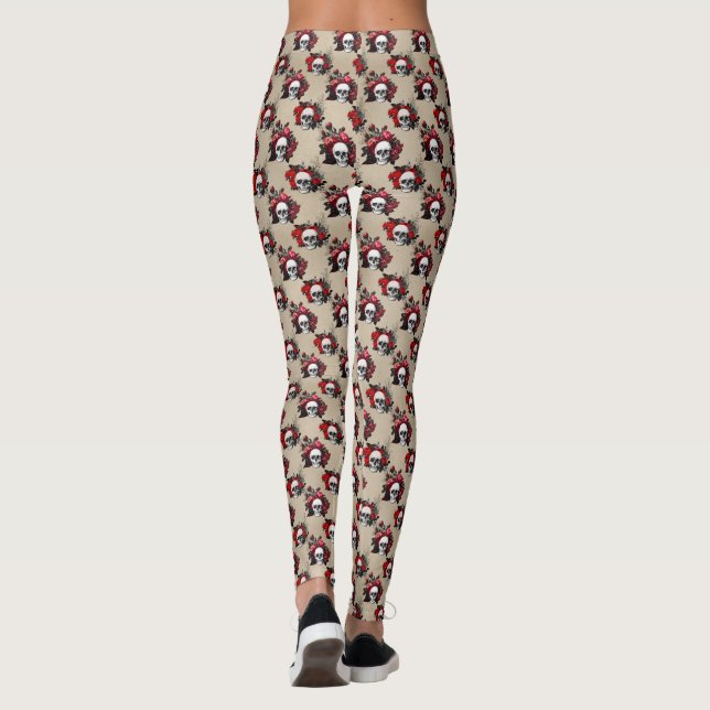Legging Flores de Caveira Floral Gótica (Verso)