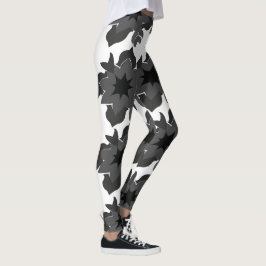 Legging Flores de Cinza Negra Floral