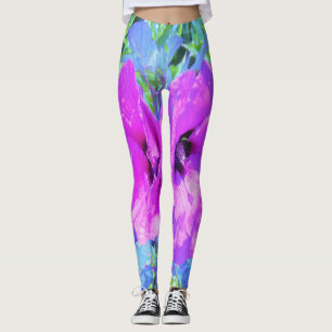Legging Flores de Hibisco Roxo-Roxo-Violeta