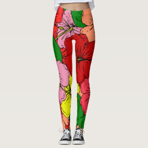 Legging Flores de Hibiscus