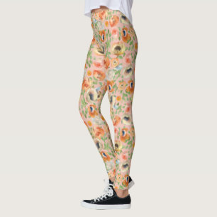 Legging Flores de Mola Laranja
