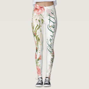 Legging Flores de Nascimento de Janeiro Cravo e Flor de Ne