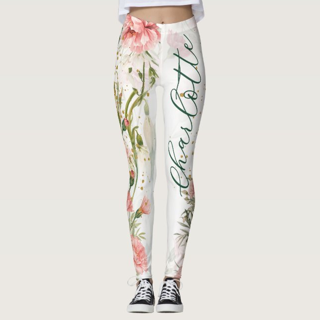 Legging Flores de Nascimento de Janeiro Cravo e Flor de Ne (Frente)