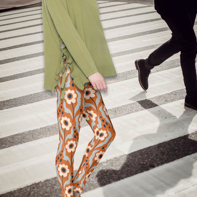 Legging Flores De Ovos De Laranja Queimada De Inverno (Criador carregado)