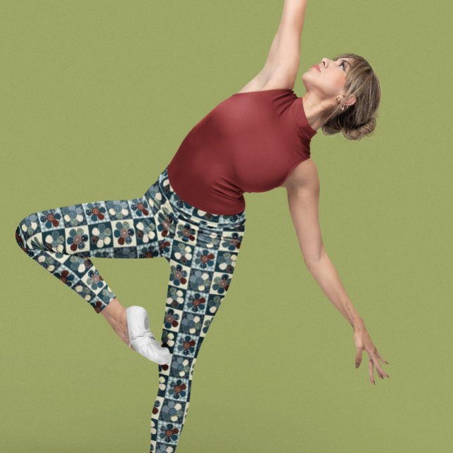 Legging Flores de Patchwork do País (Criador carregado)