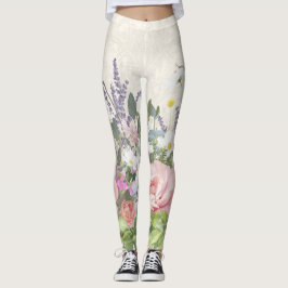 Legging Flores De Peste Rosa-Rosa bonito Pintada, Flores S