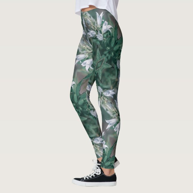 Legging Flores de Prados Selvagens Brancas Pálidas Pastel  (Esquerda)