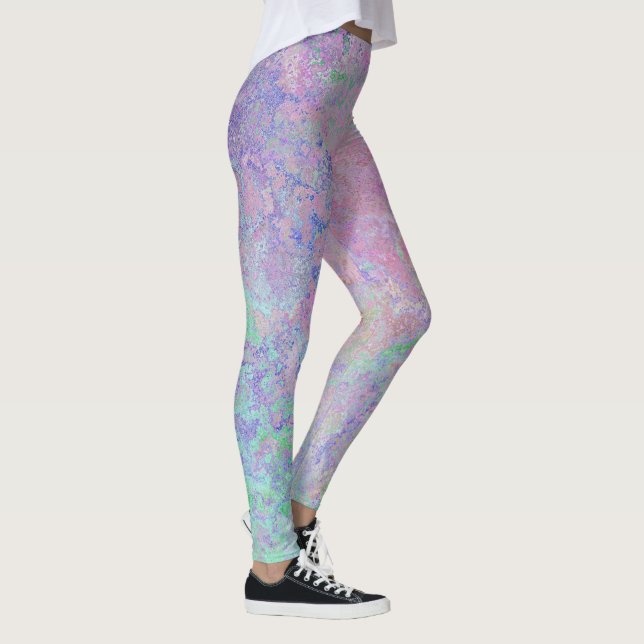 Legging Flores de primavera Abstrato de Tinta de Álcool Pa (Direita)