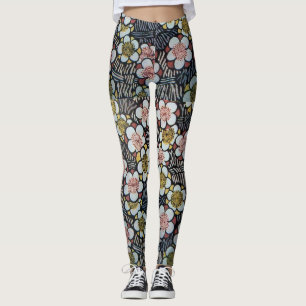 LEGGING FLORES DE PRIMAVERA AMARELO DE TINTA BRANCA HAIKU/