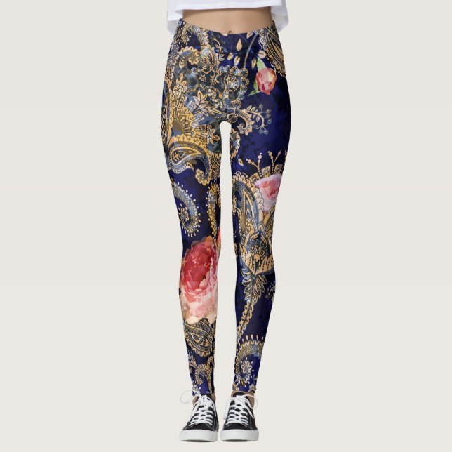 Legging Flores Decorativas Coloridas Batik (Frente)