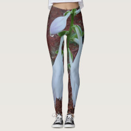 Legging Flores delicadas brancas de Hosta do Sol