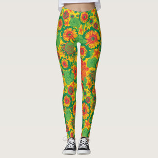 Legging Flores Desenhadas À Mão Funky