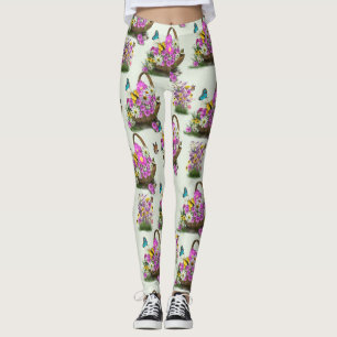 Legging Flores do Festival de Primavera no Verão