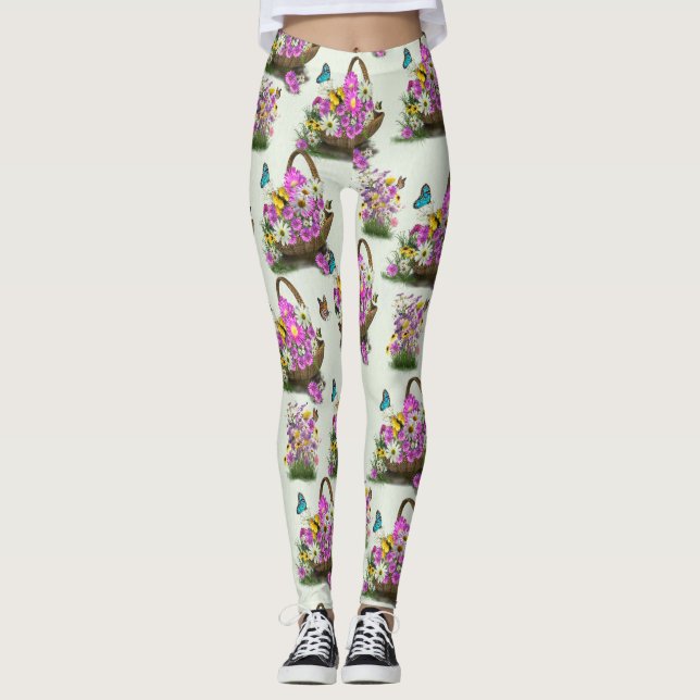 Legging Flores do Festival de Primavera no Verão (Frente)