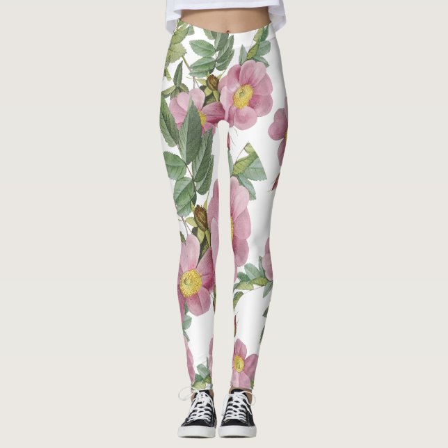 Legging Flores doces padrão de verão tendências bonito bra (Frente)