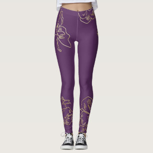 Legging Flores Douradas Art Nouveau