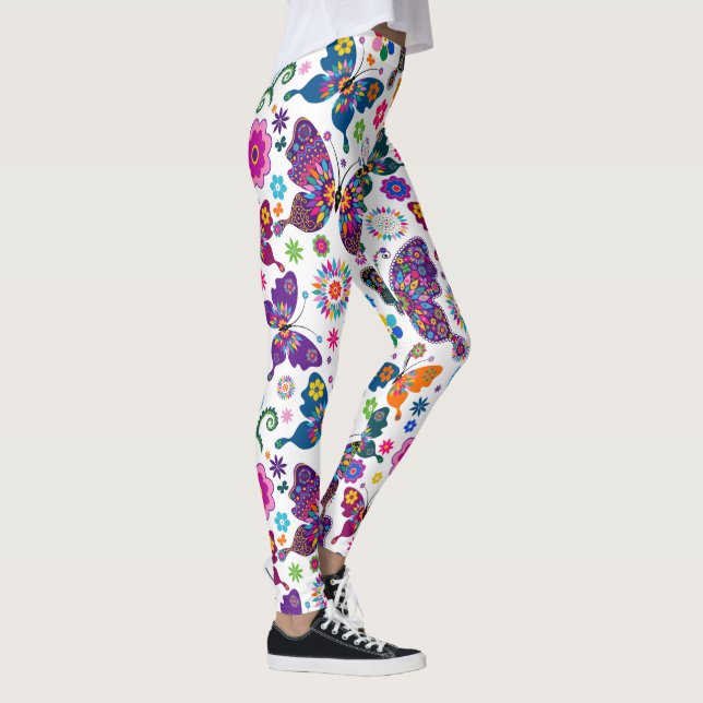 Legging Flores e borboletas coloridas (Direita)