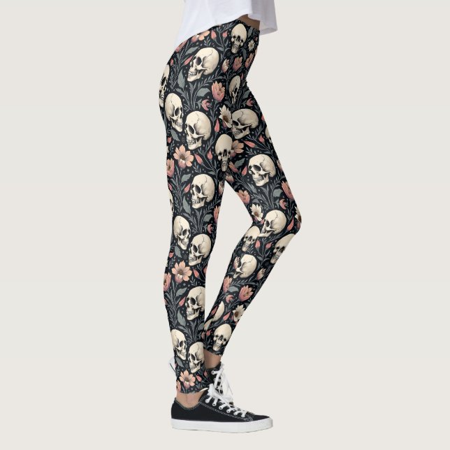 Legging Flores e cascas rosadas poeirentas (Direita)