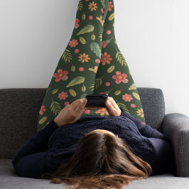 Legging Flores e Folhas de Florestas Whimsical