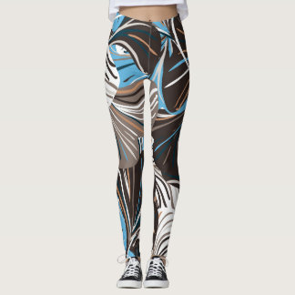 Legging Flores e Folhas em estilhaços: Floral de Vintage.