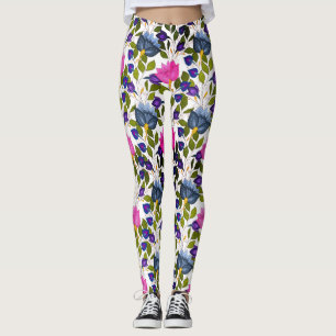 Legging Flores E Grelha P32 - Pernas