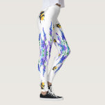 Legging Flores e Pernas de Abelhas Primavera<br><div class="desc">Lindos Flores de primavera e Abelhas Voando - Desenhando a natureza doce Abelha de mel - Escolha / adicione seu texto / cor favorito - Faça seu presente exclusivo - Redimensione e mova-se ou remova e adicione elementos com a ferramenta de personalização! - Desenho e Design por MIGNED. Você também...</div>