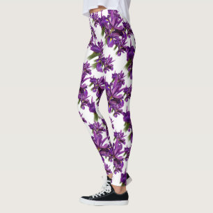Legging Flores Florais Neerlandesas Iris Purple Sensensati