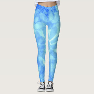 Legging Flores Flores Azuis Teais Flores Flores Flores Omb