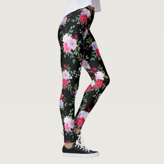 Legging flores - Folhas simples de várias cores