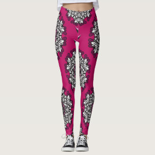 Legging Flores Gráficas Florais Sem Semente Rosa