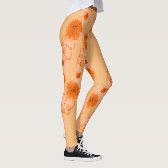 Legging Flores Laranja (Direita)