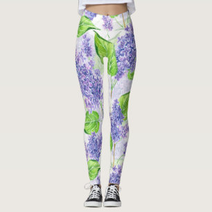 Legging Flores lilás aquáticas