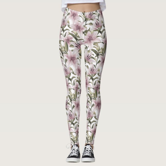 Legging Flores Lily. Padrão floral (Frente)