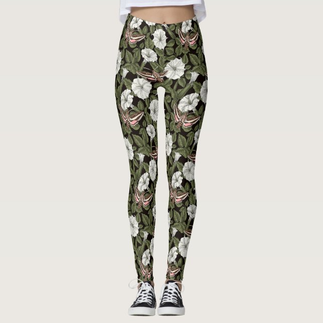 Legging Flores-lua e mariposas esfinas (Frente)