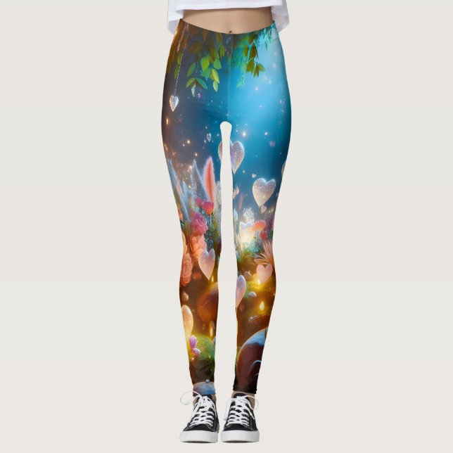 Legging Flores Mágicas Glowing Jardim do Coração  (Frente)