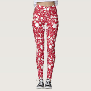 Legging Flores na rede 01.bx4 BG Vermelho