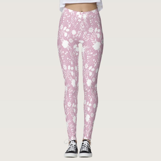 Legging Flores na rede 01.bx4 Lpink BG (Frente)