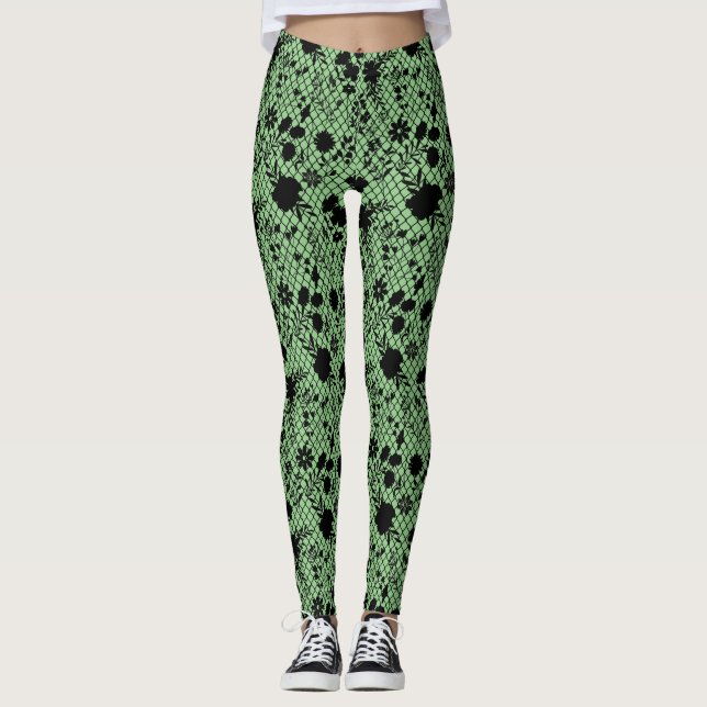 Legging Flores na rede 01.wx4 verde BG (Frente)