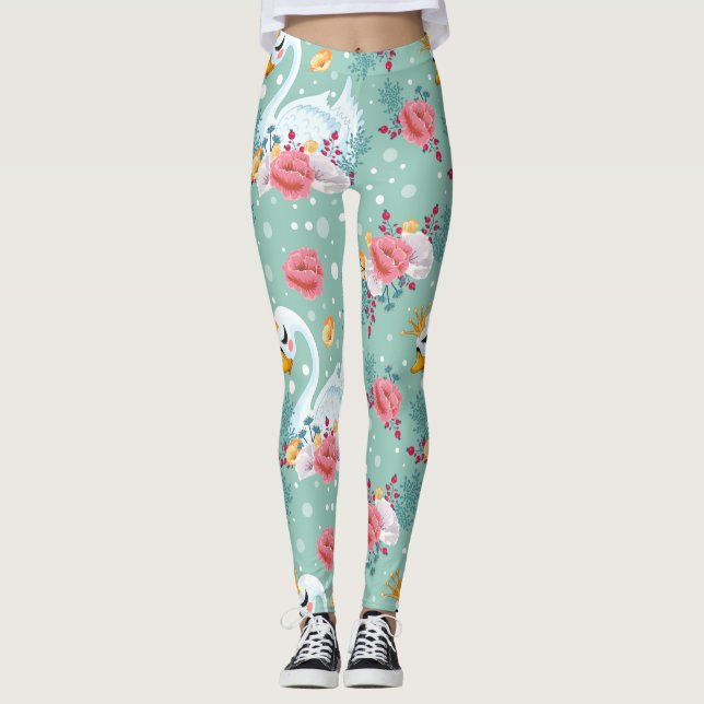 Legging Flores naturais Cisne (Frente)