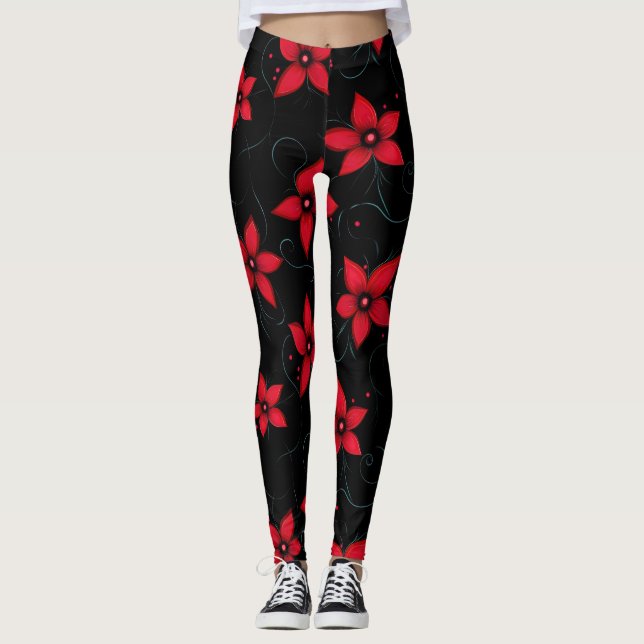 Legging Flores Negras Clássicas (Frente)