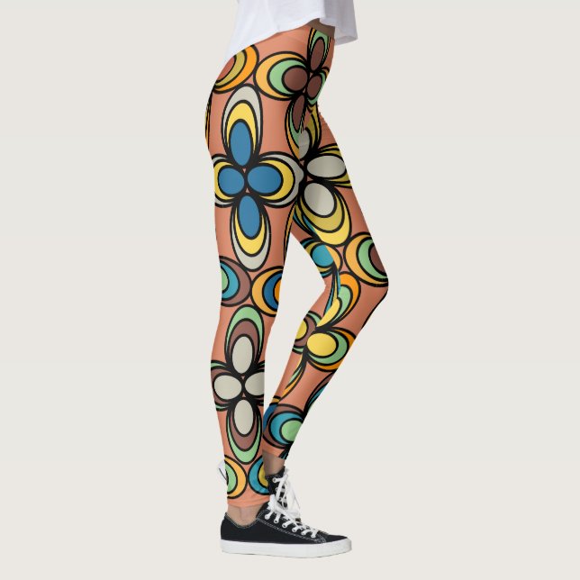 Legging Flores Oval dos anos 70 (Direita)